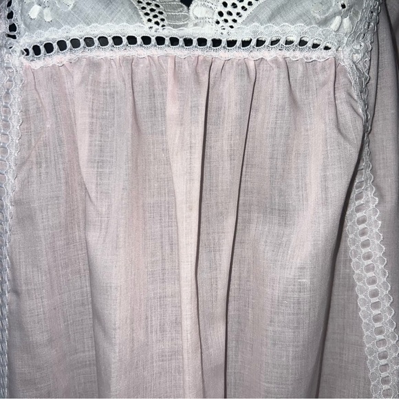 Vintage Monique Elegant Pink Lace-Trimmed Long Romantic Cottagecore Nightgown M - Picture 2 of 10